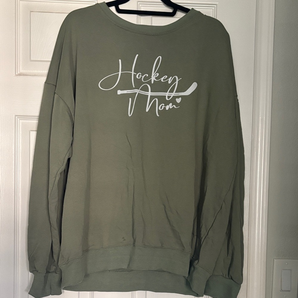 Source Unknown Olive 'Hockey Mom' Sweatshirt